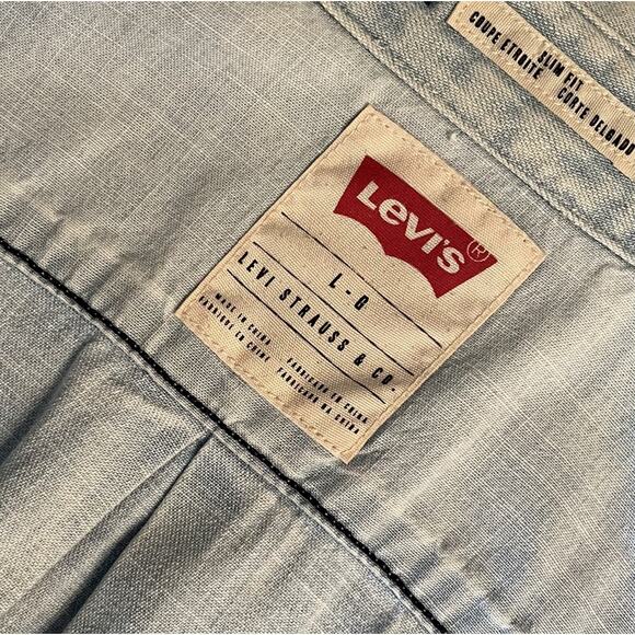 Levi’s Men’s Denim Button-Down Shirt Blue Cotton Size Large Long Sleeve - Picture 4 of 5
